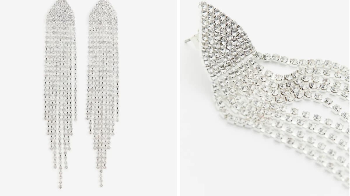 Silberne Ohrringe mit Strass