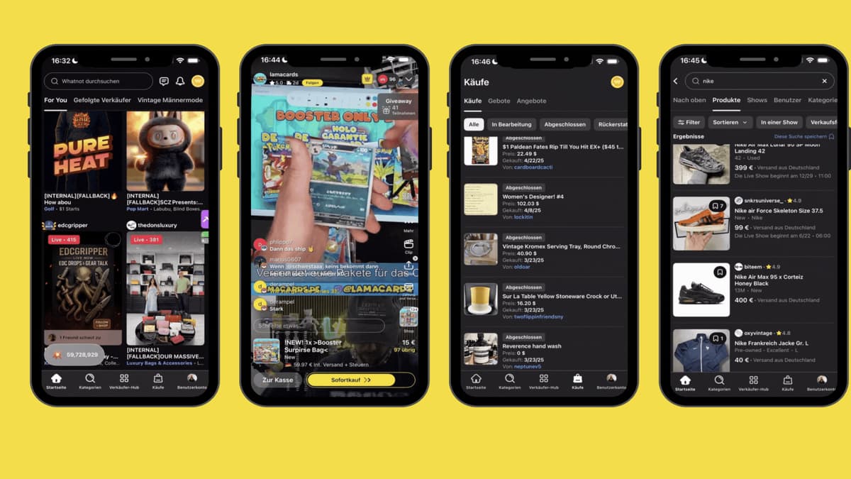 whatnot App Ansicht