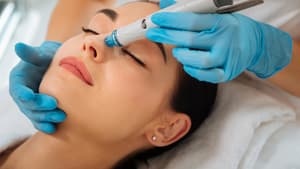 Frau lässt sich mit einem Hydrafacial behandeln