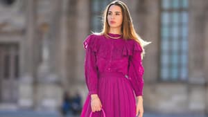 Maria Rosaria Rizzo Frau Streetstyle Kleid pink