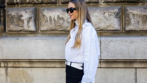 Pernille Teisbaek Streetstyle weißes Hemd Paris Fashion Week