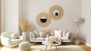 Wohnzimmer alles in beige und weiß gehalten möbel