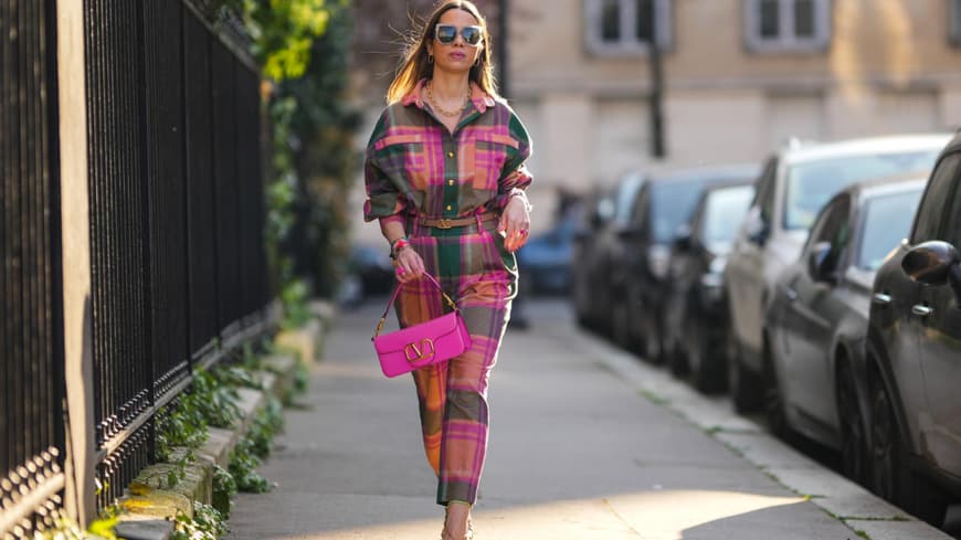 Maria Rosaria Rizzo Streetstyle Jumpsuit Karomuster