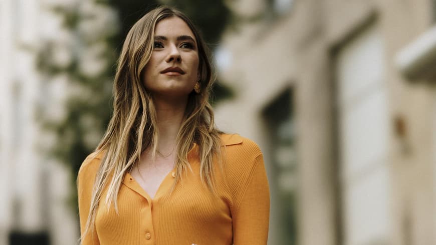 Frau Kleid orange
