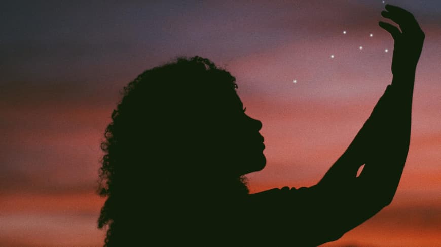Frau Nacht Sterne Himmel