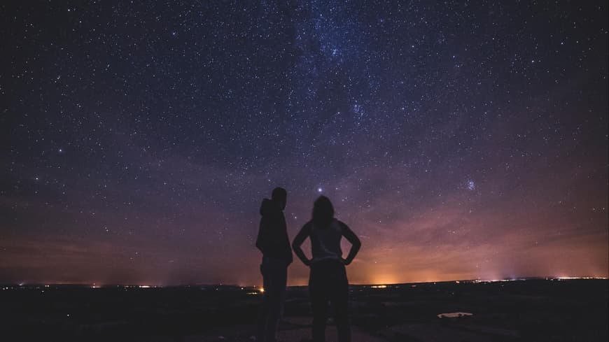 Mann Frau Nacht Himmel Sterne
