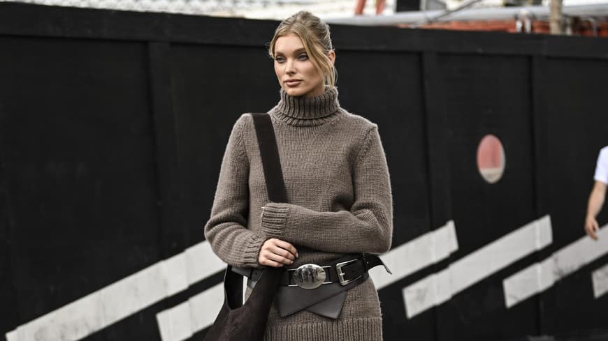 Elsa Hosk im Strickkleid