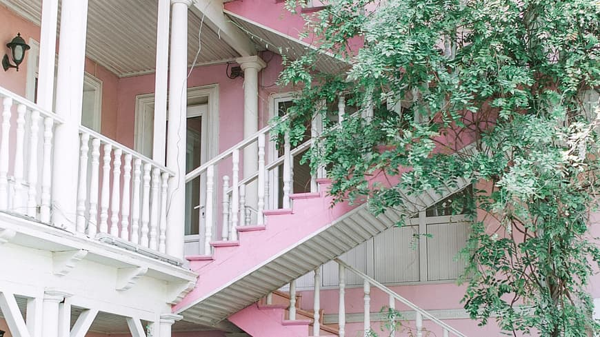 Treppe in pink