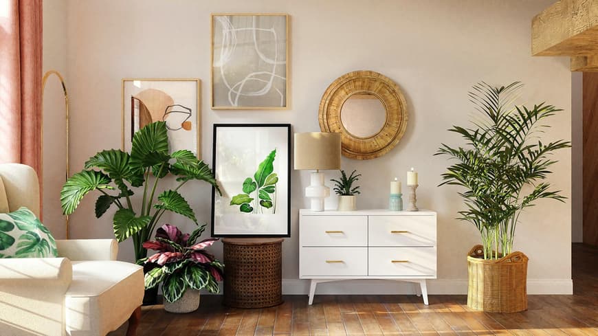 Eingerichtetes Wohnzimmer