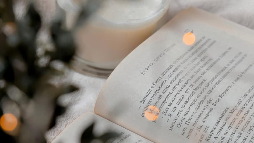 Buch unter Weihnachtsbaum