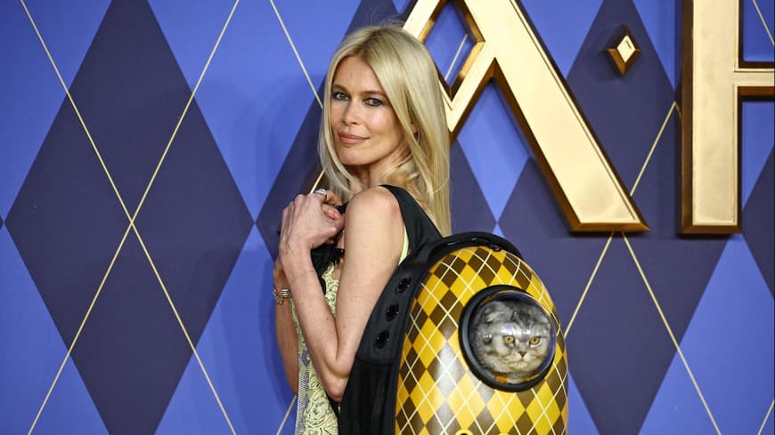 Claudia Schiffer und Kater Chip