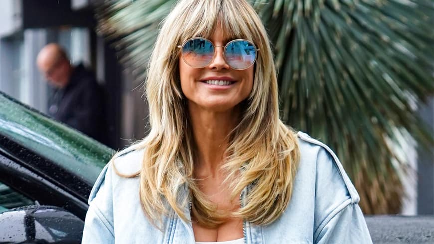 Heidi Klum trägt Jeansjacke