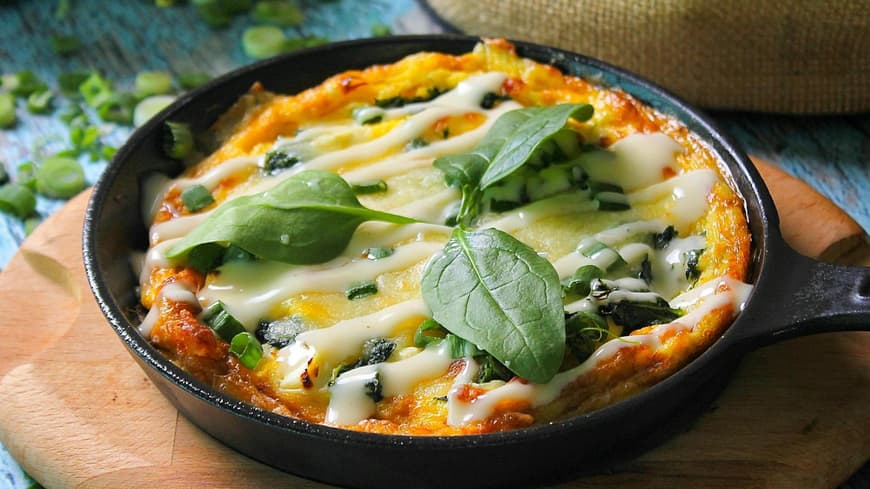 Omelette in der Pfanne