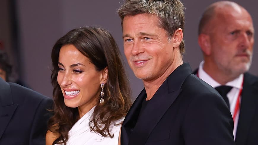 Inés de Ramón und Brad Pitt auf dem roten Teppich