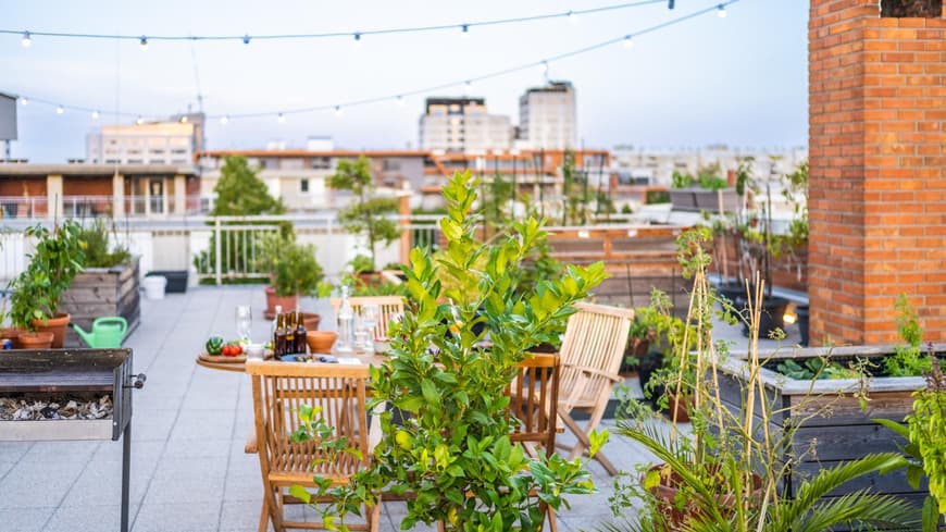 Eine Dachterrasse