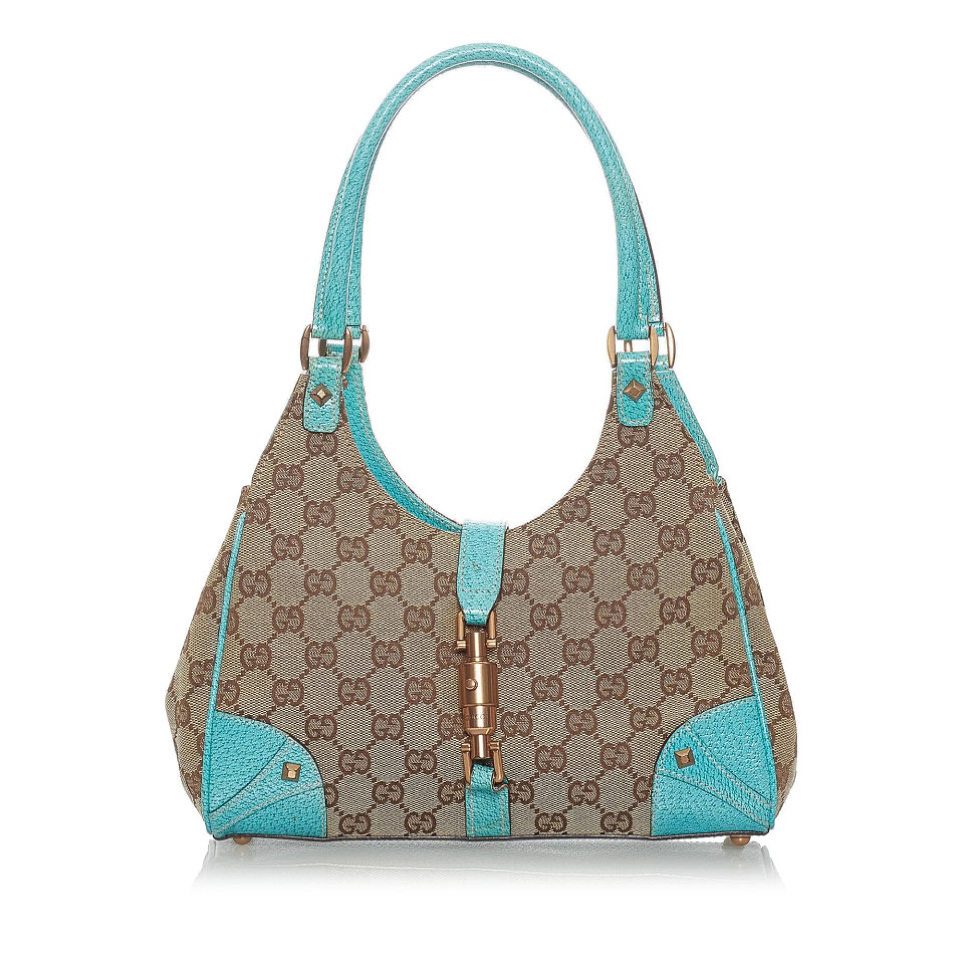 Gucci GG Canvas Nailhead Jackie Shoulder Bag