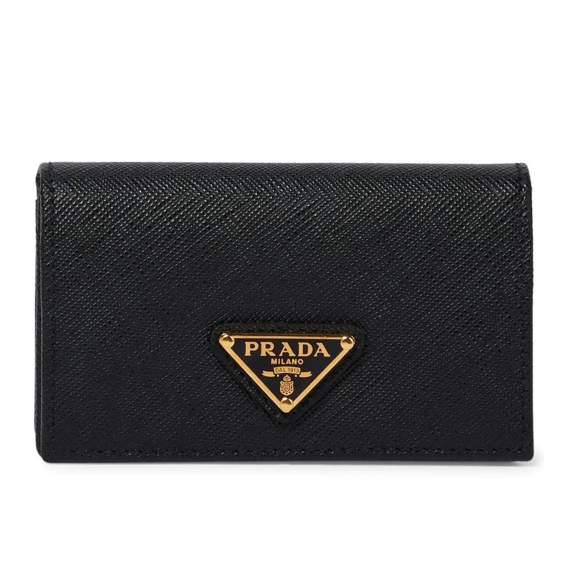 Portemonnaie Saffiano aus Leder Prada Schwarz