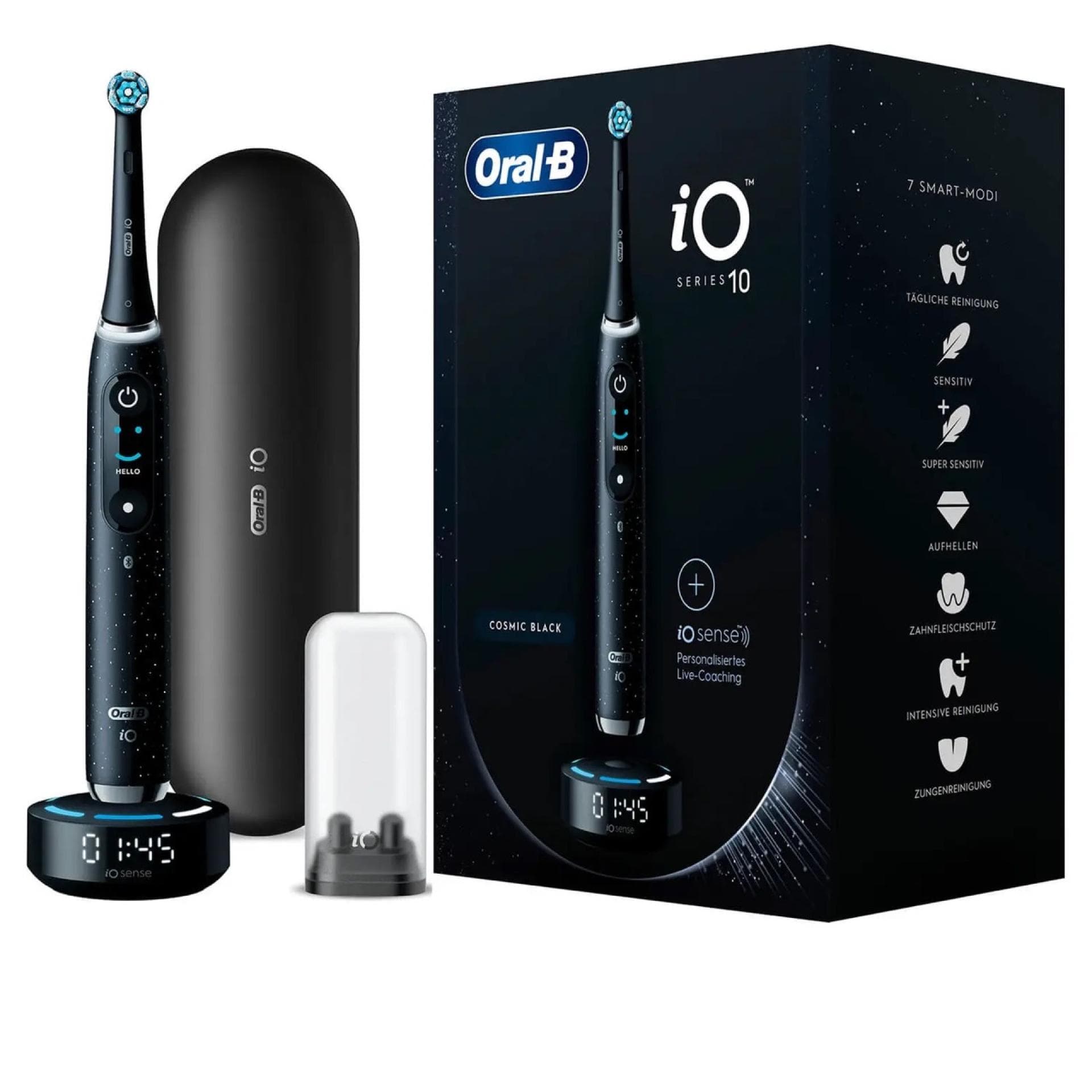 Oral-B iO Series 10 Elektrische Zahnbürste Cosmic Black Large