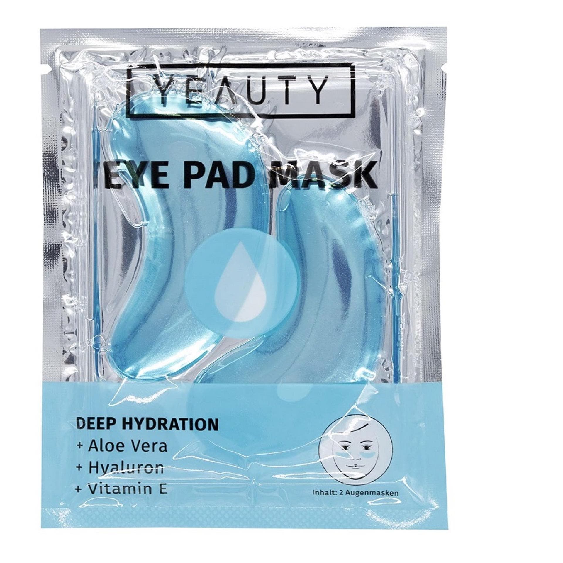 YEAUTY DEEP HYDRATION EYE PAD MASK, feuchtigkeitsspendende Augenpads mit Aloe Vera, Hyaluron und Vitamin E gegen trockene und spröde Haut 2