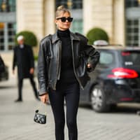 Xenia Adonts in schwarzer Leggings