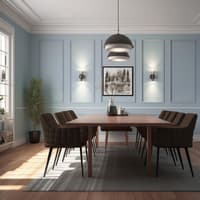 Blaue Wand im Esszimmer