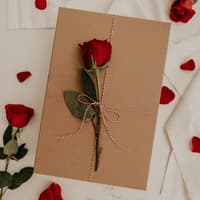 Valentinstagsgeschenk mit Rose