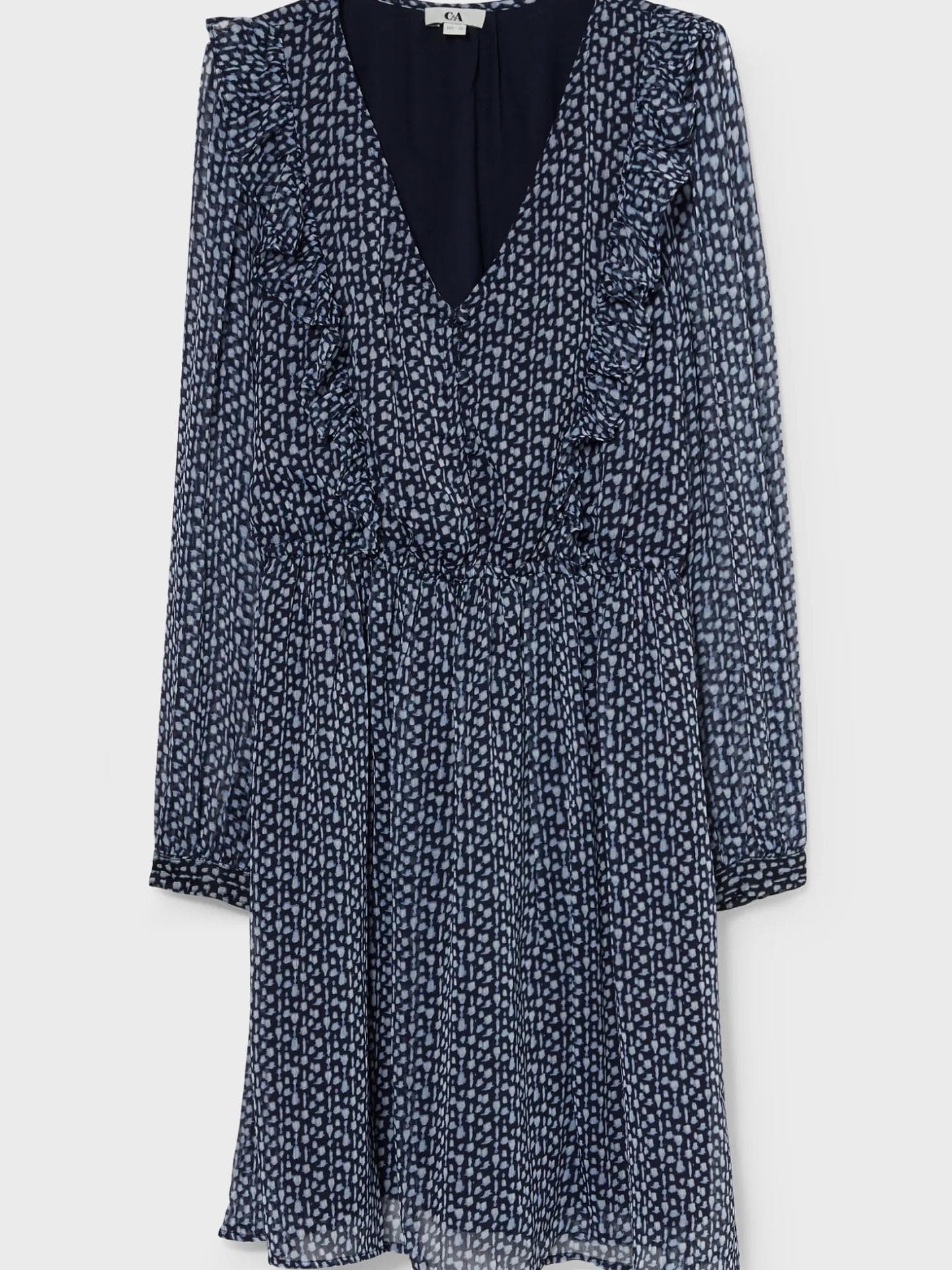 C&A Kleid blau gemustert 