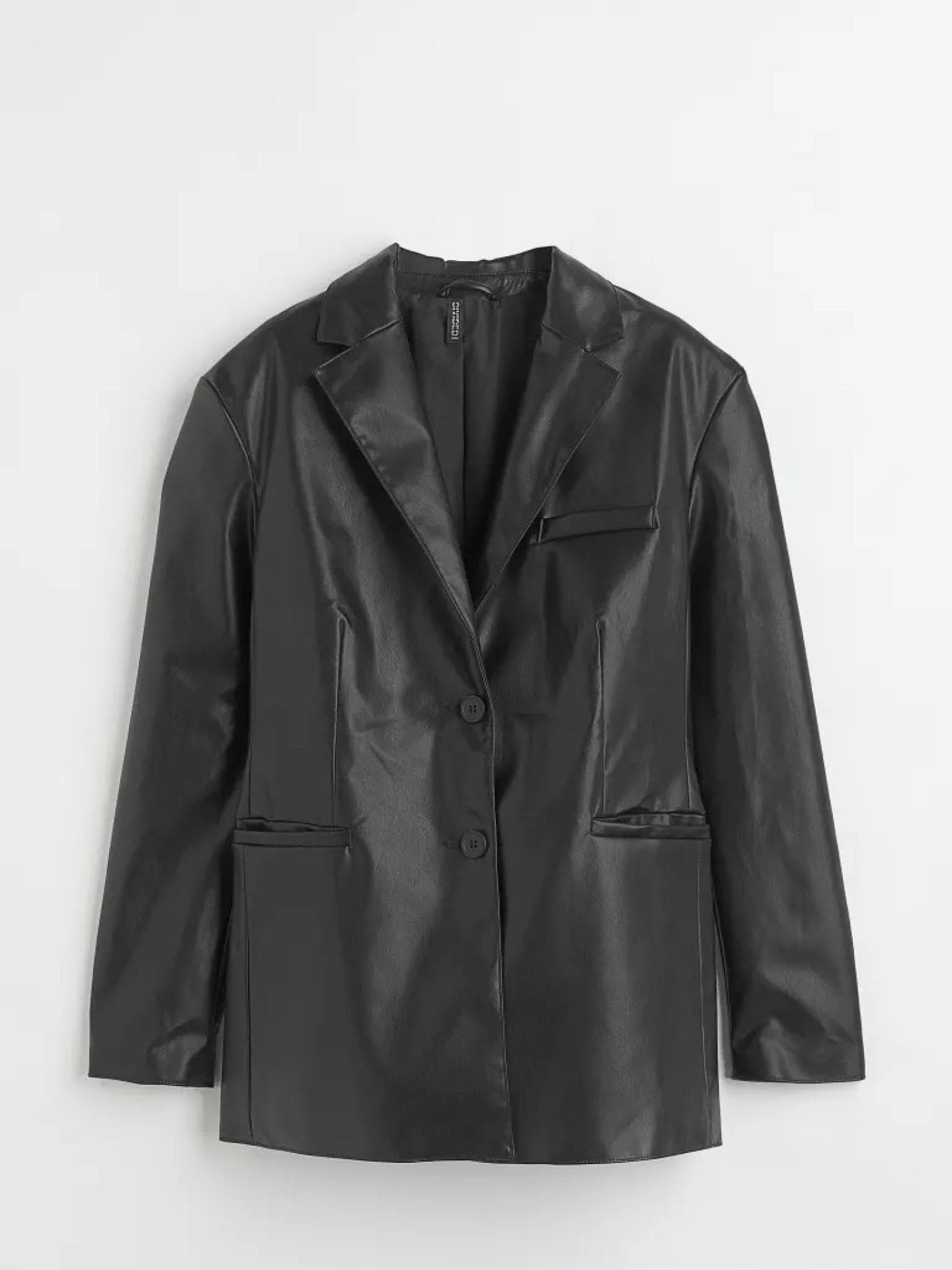 H&M Lederblazer schwarz