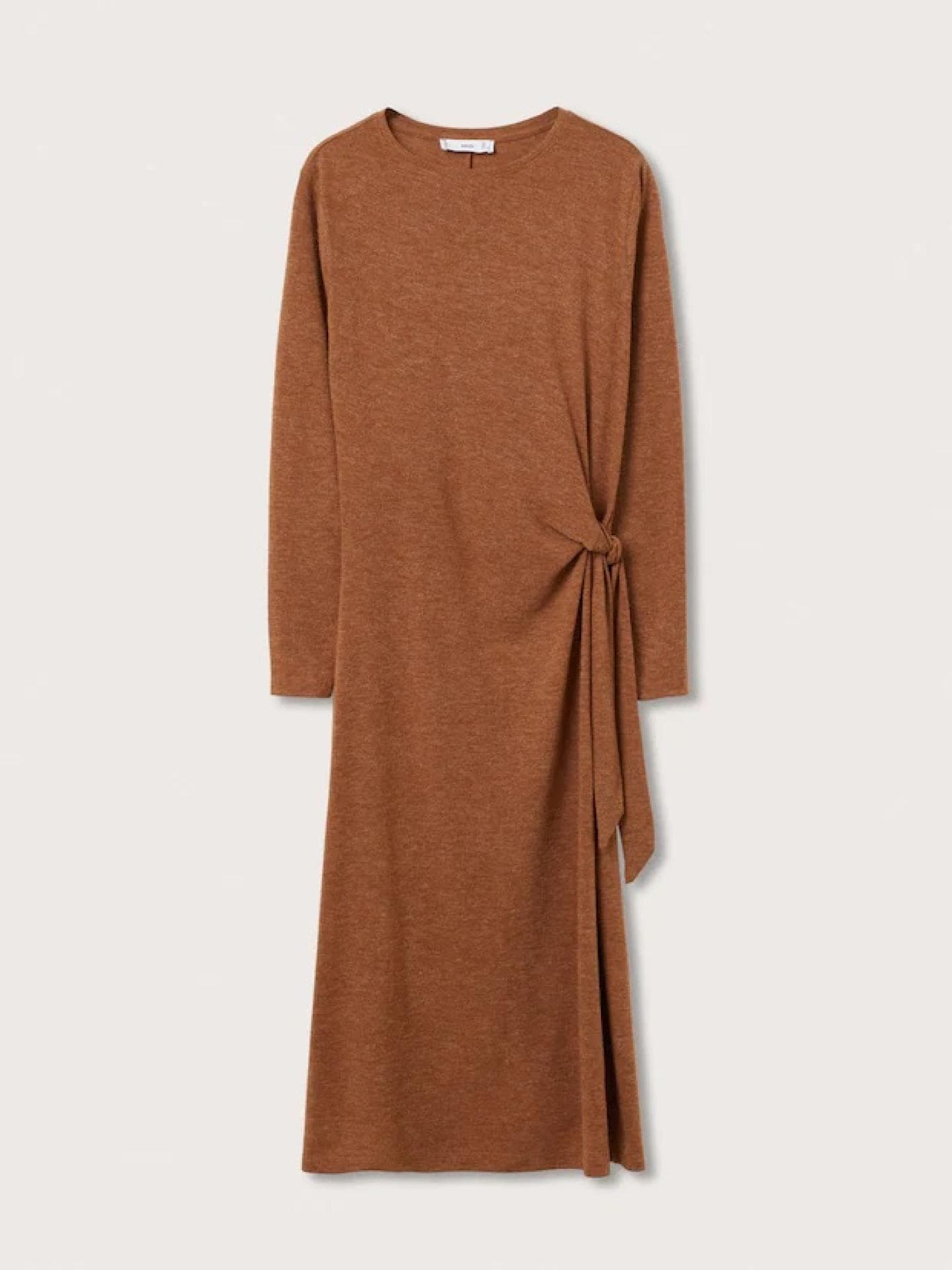 Mango Kleid braun mit Knoten