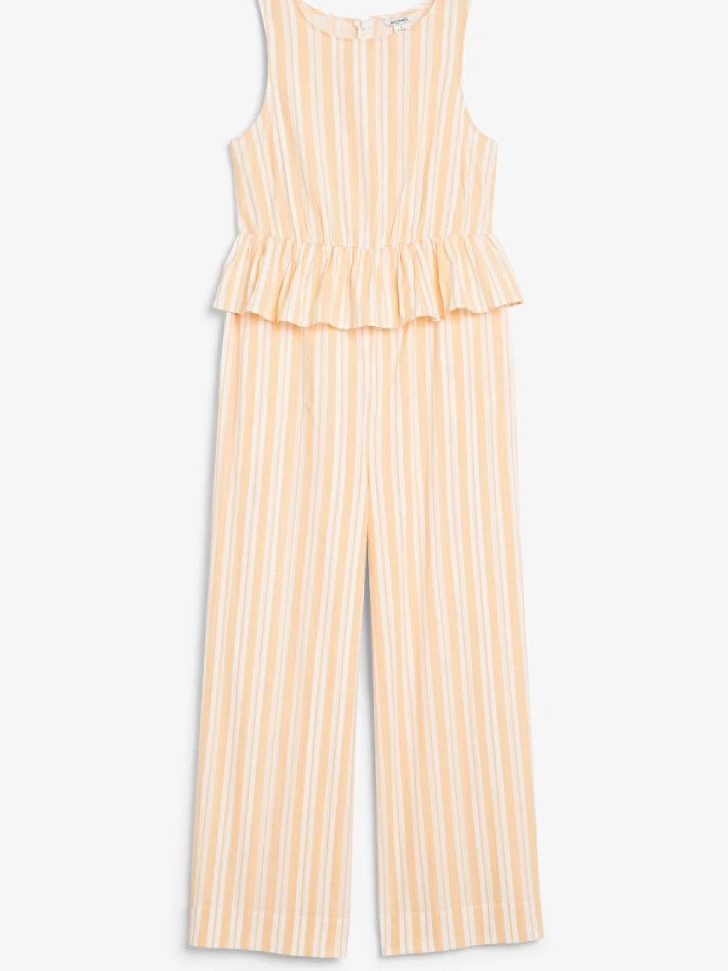 gestreifter Jumpsuit orange
