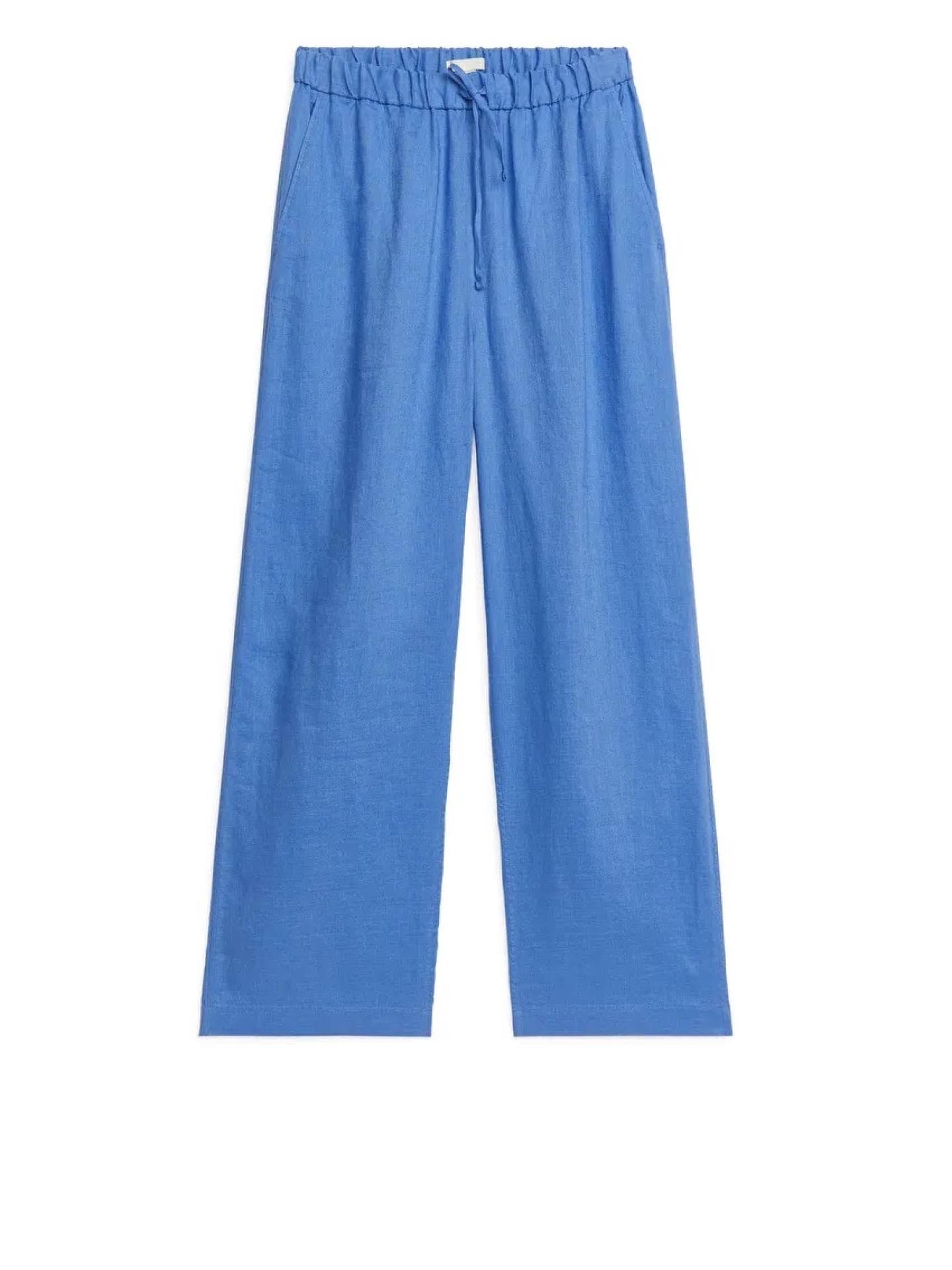 Arket Hose blau Leinen Large