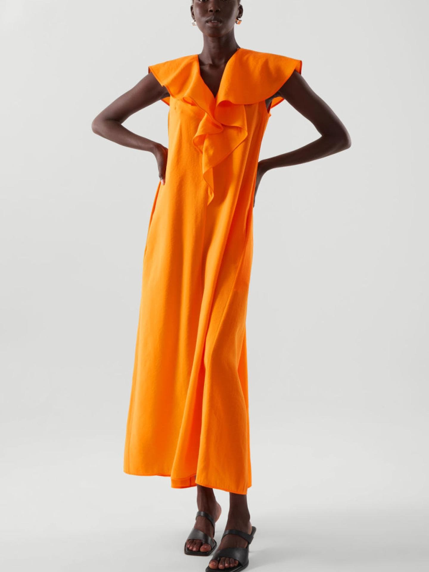 Cos RUFFLED MAXI DRESS orange