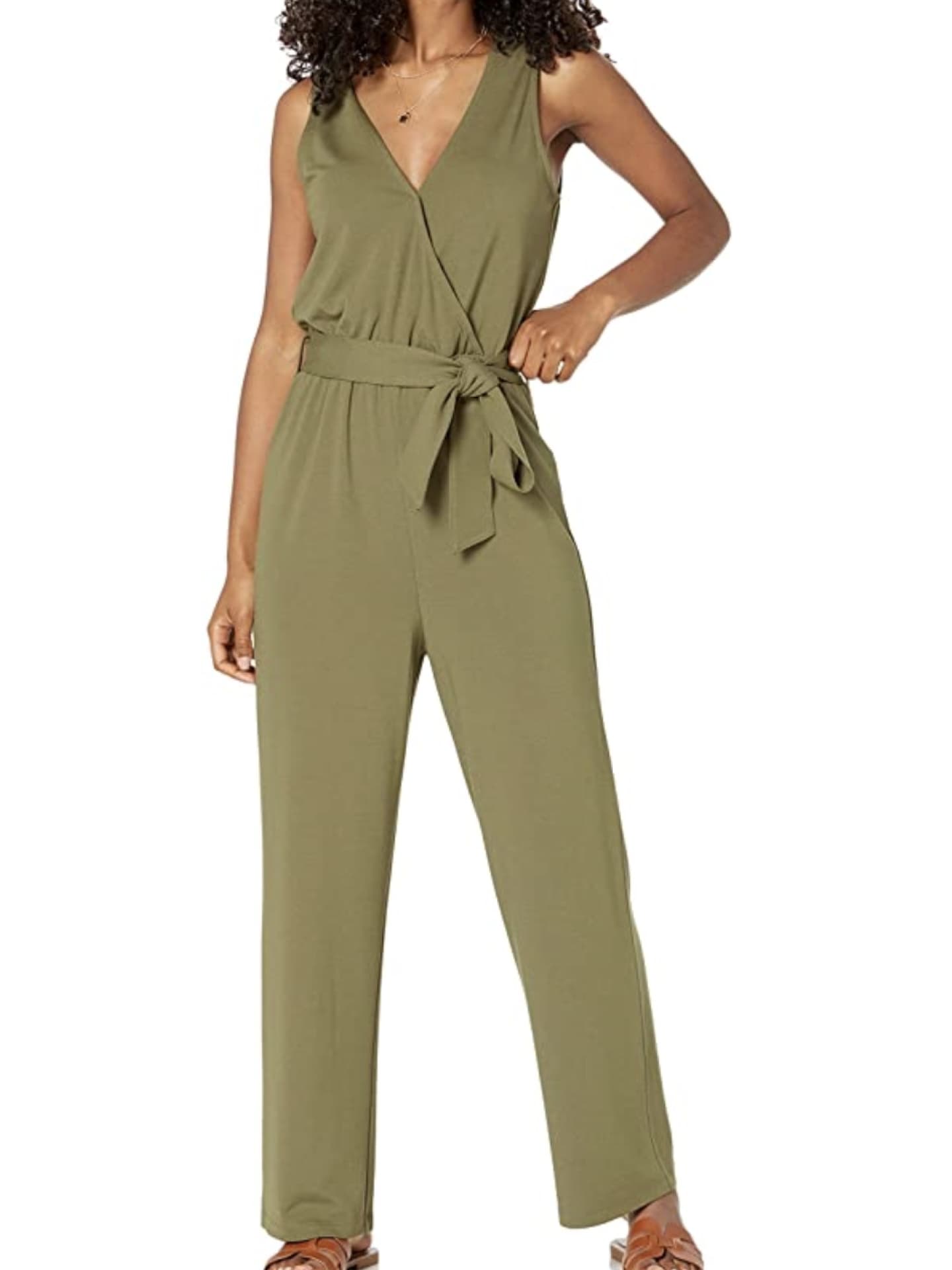 The Drop ärmelloser Wickel-Jumpsuit