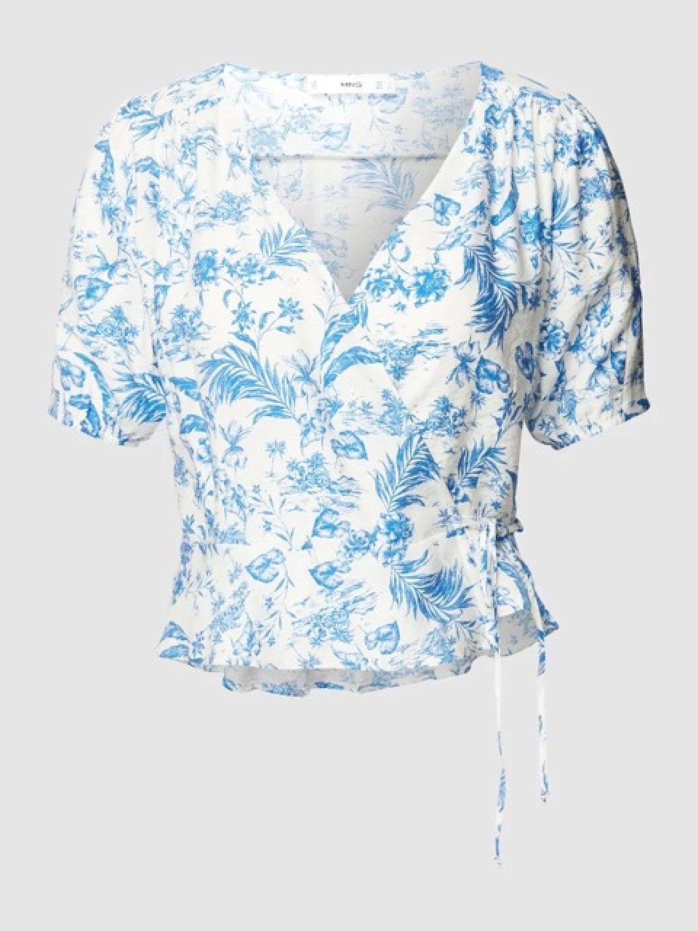Mango Wickelbluse mit Allover-Muster