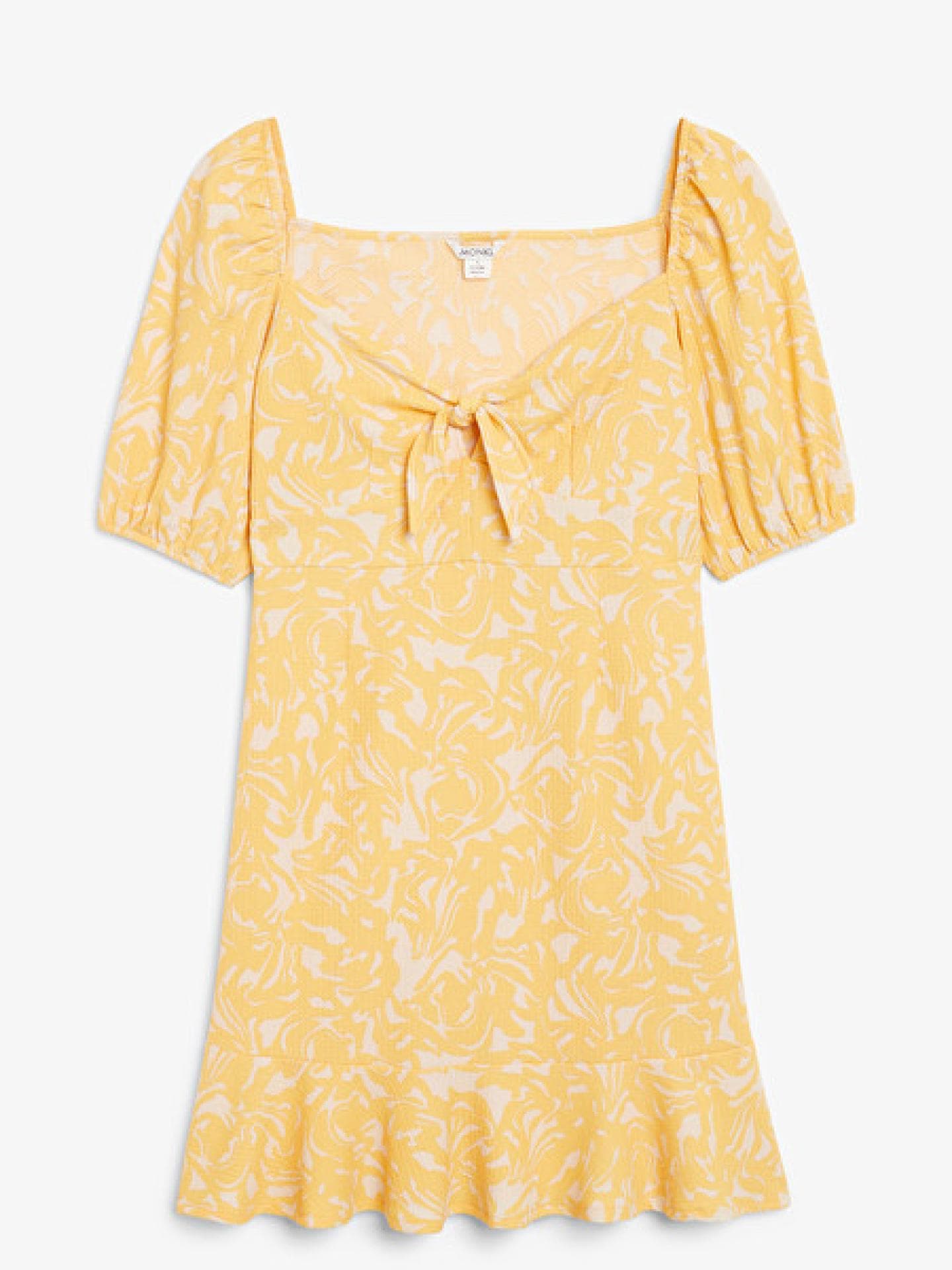 Minikleid mit Puffärmeln gelb Monki