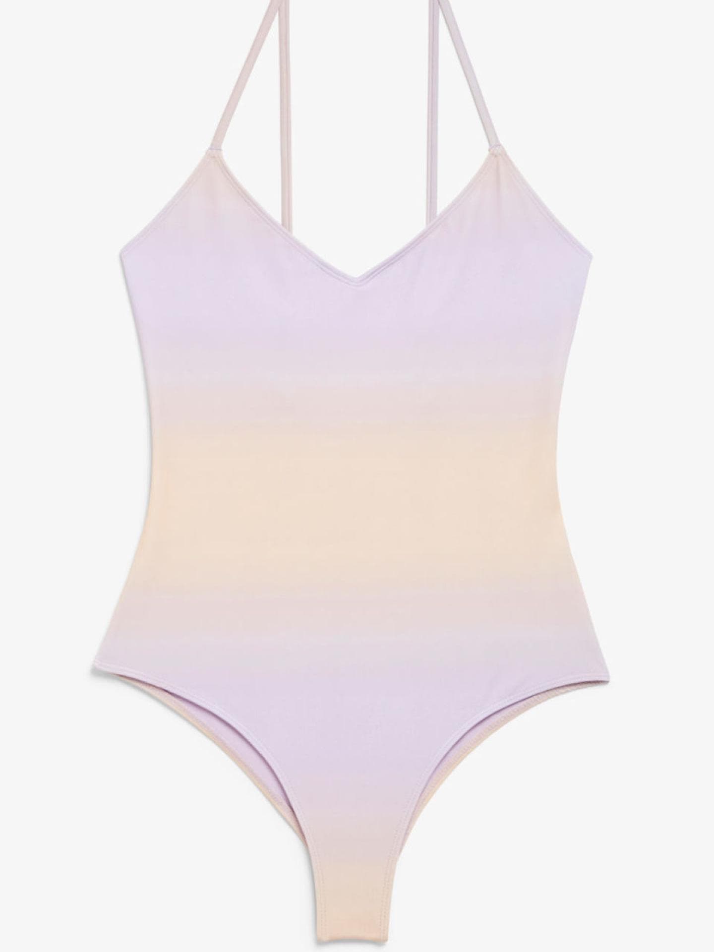 Badeanzug mit lila Ombré und schmalen Trägern Monki