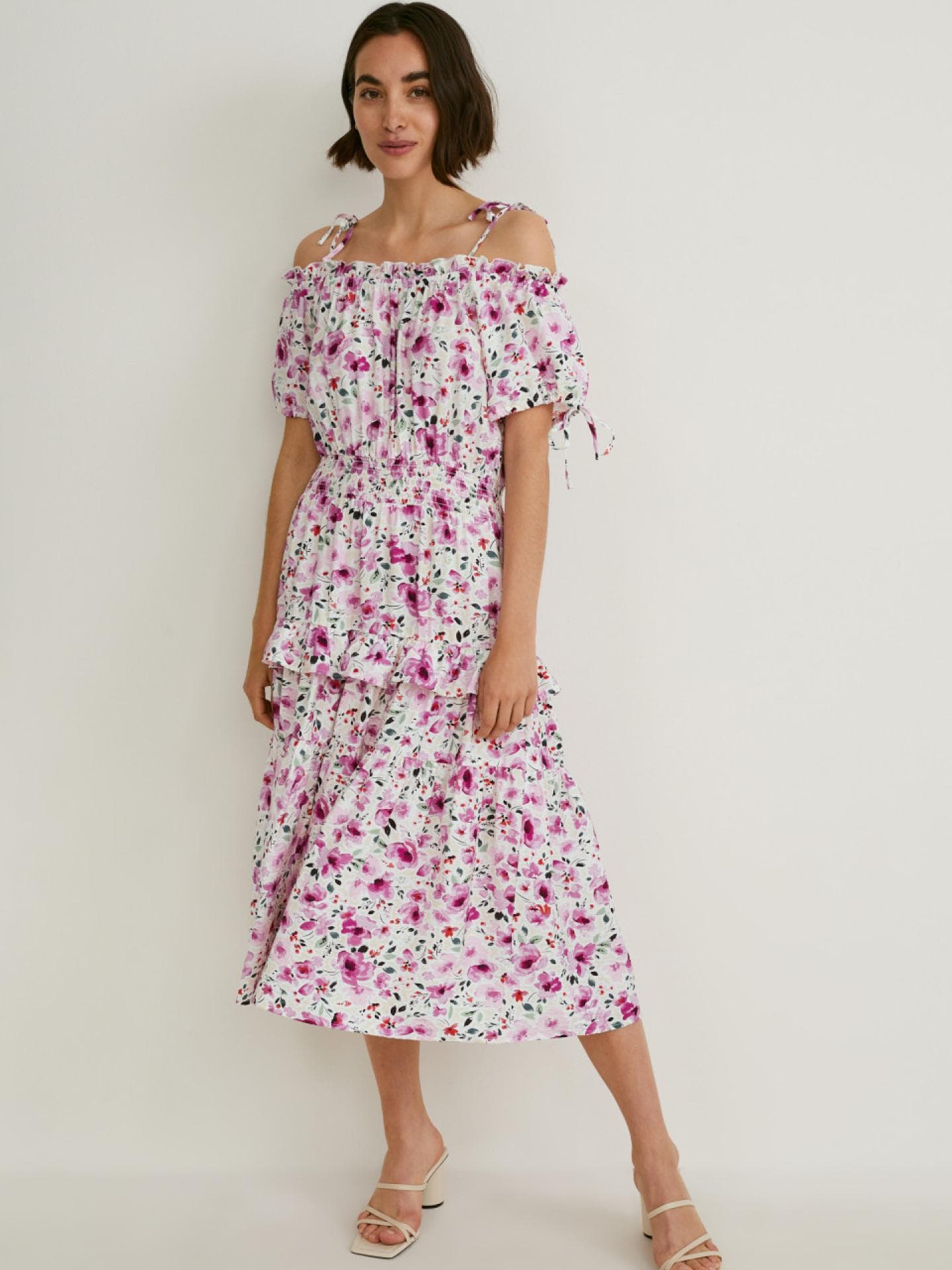 Fit & Flare Kleid - geblümt C&A