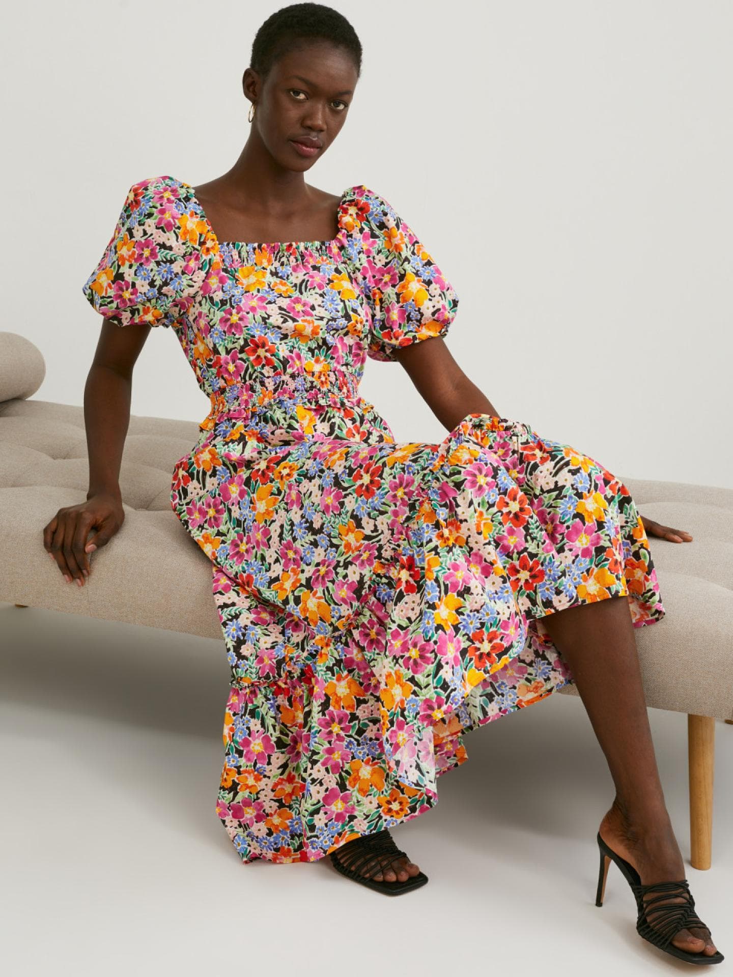 Fit & Flare Kleid - geblümt C&A