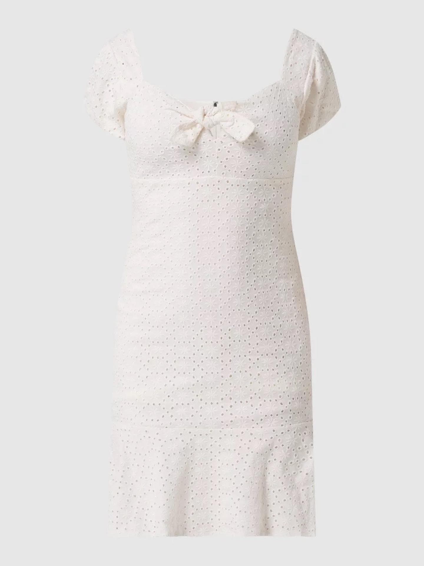 Guess Breanna Dress - Knielanges Kleid mit Lochstickereien - Offwhite Large