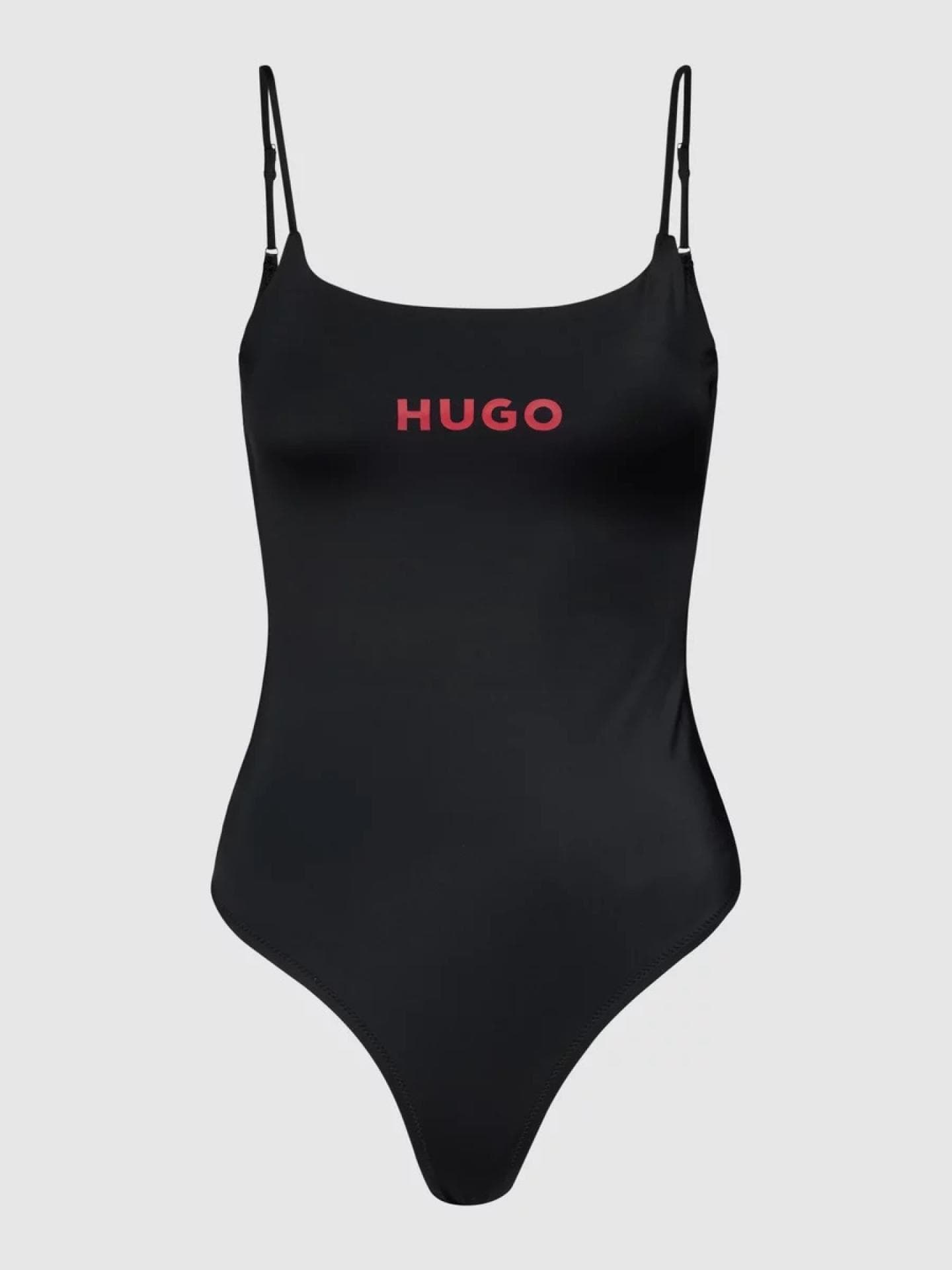 HUGO Swimsuit Pure - Badeanzug mit Label-Print Modell 'Swimsuit Pure' - Schwarz