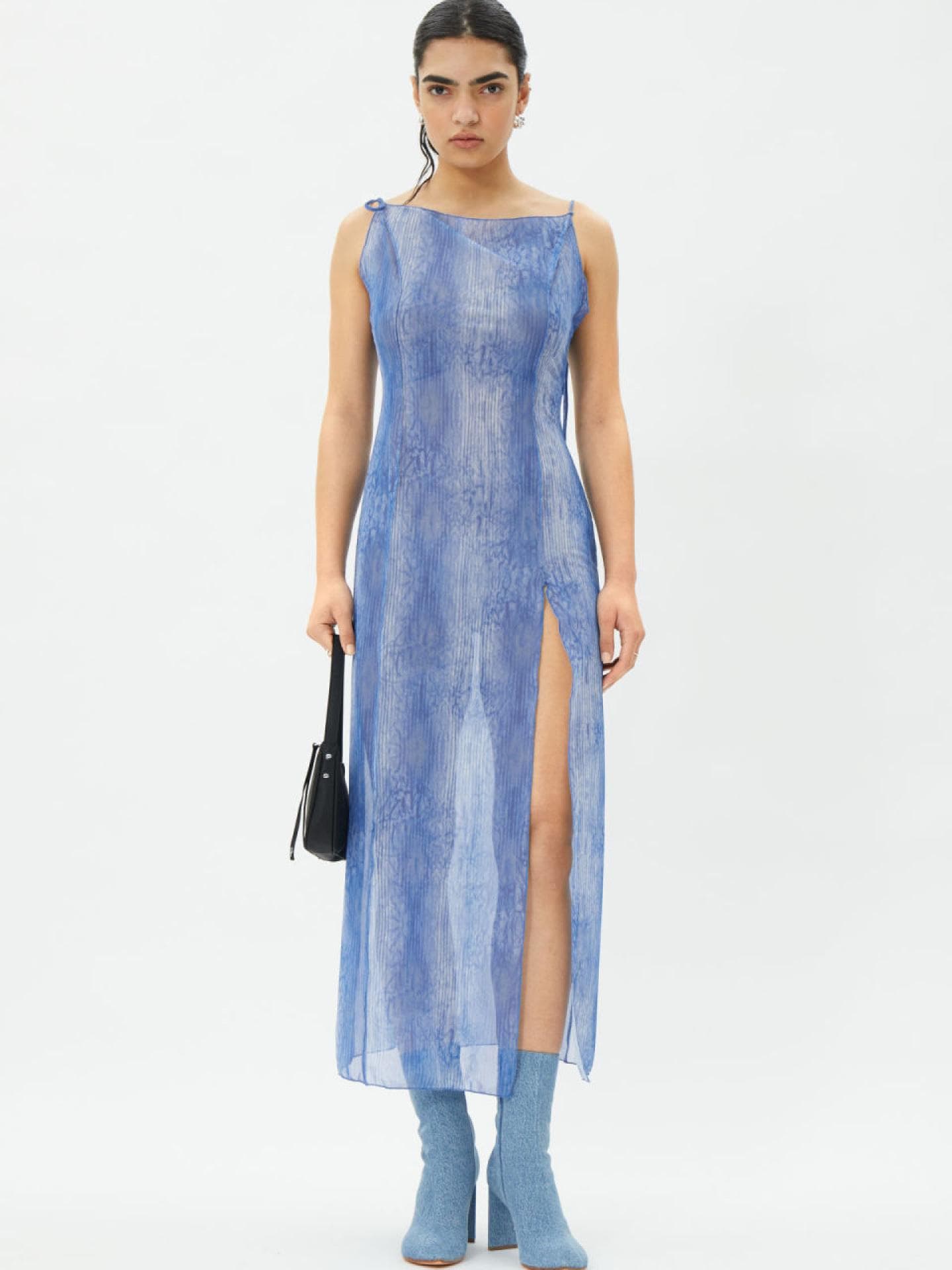 Joanne Printed Mesh Kleid Weekday blau