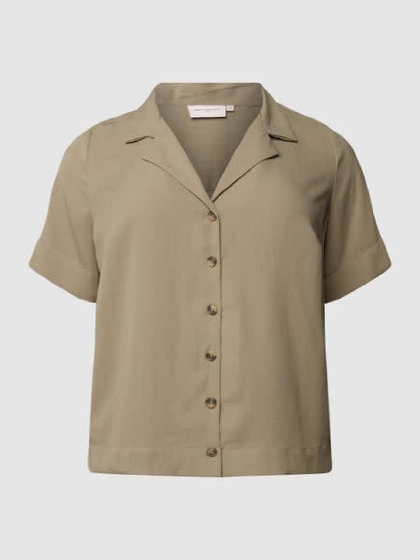 ONLY CARMAKOMA PLUS SIZE Bluse mit Reverskragen - Olivgrün