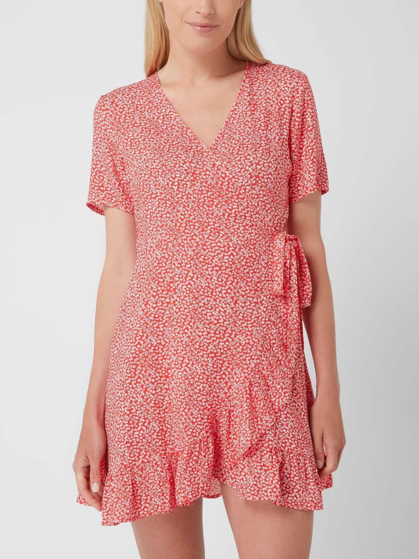 Only Wickelkleid mit Millefleurs Modell 'Nova' - Rot