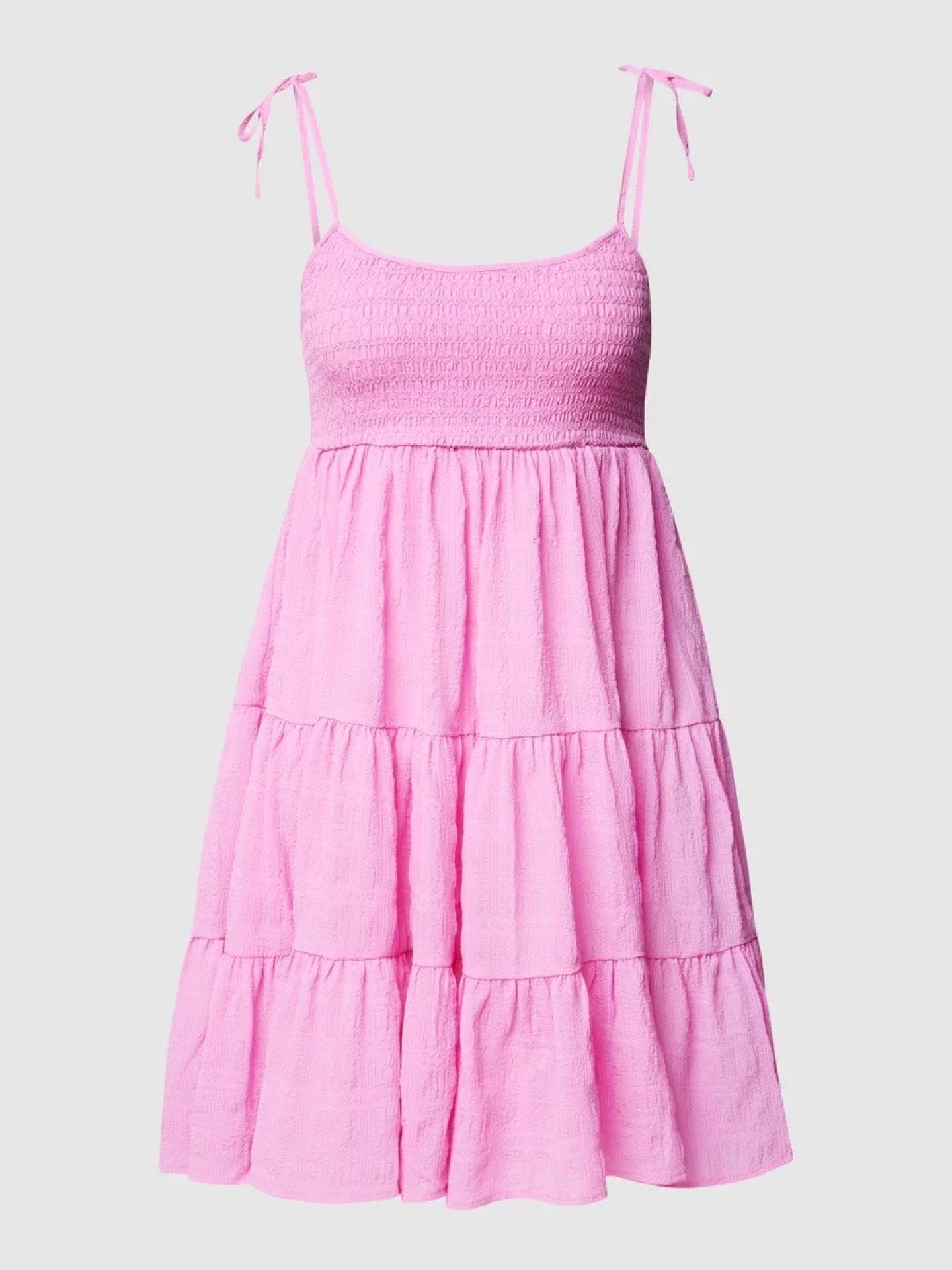 review kleid im stufen-look pink