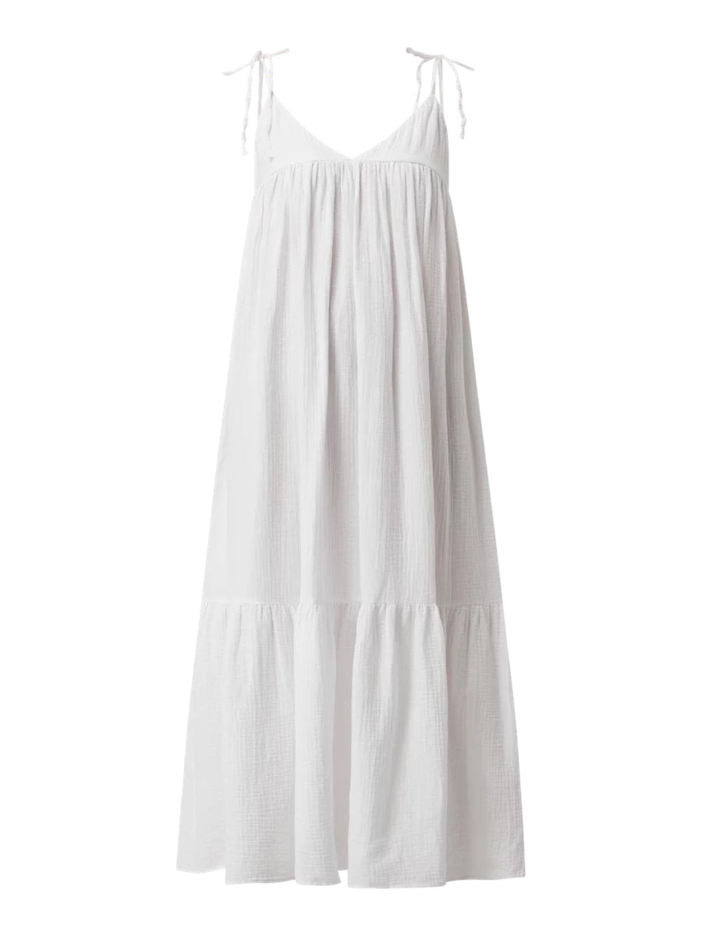 Kleid mit Spaghettiträgern und Strukturstoff von Review