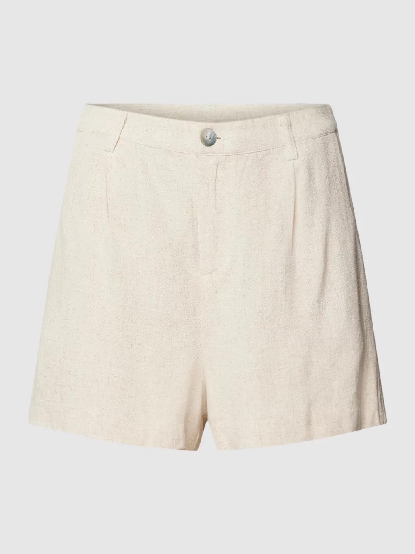 REVIEW Shorts mit Bundfalten Modell 'LINEN CAS SHORT' - Beige Large