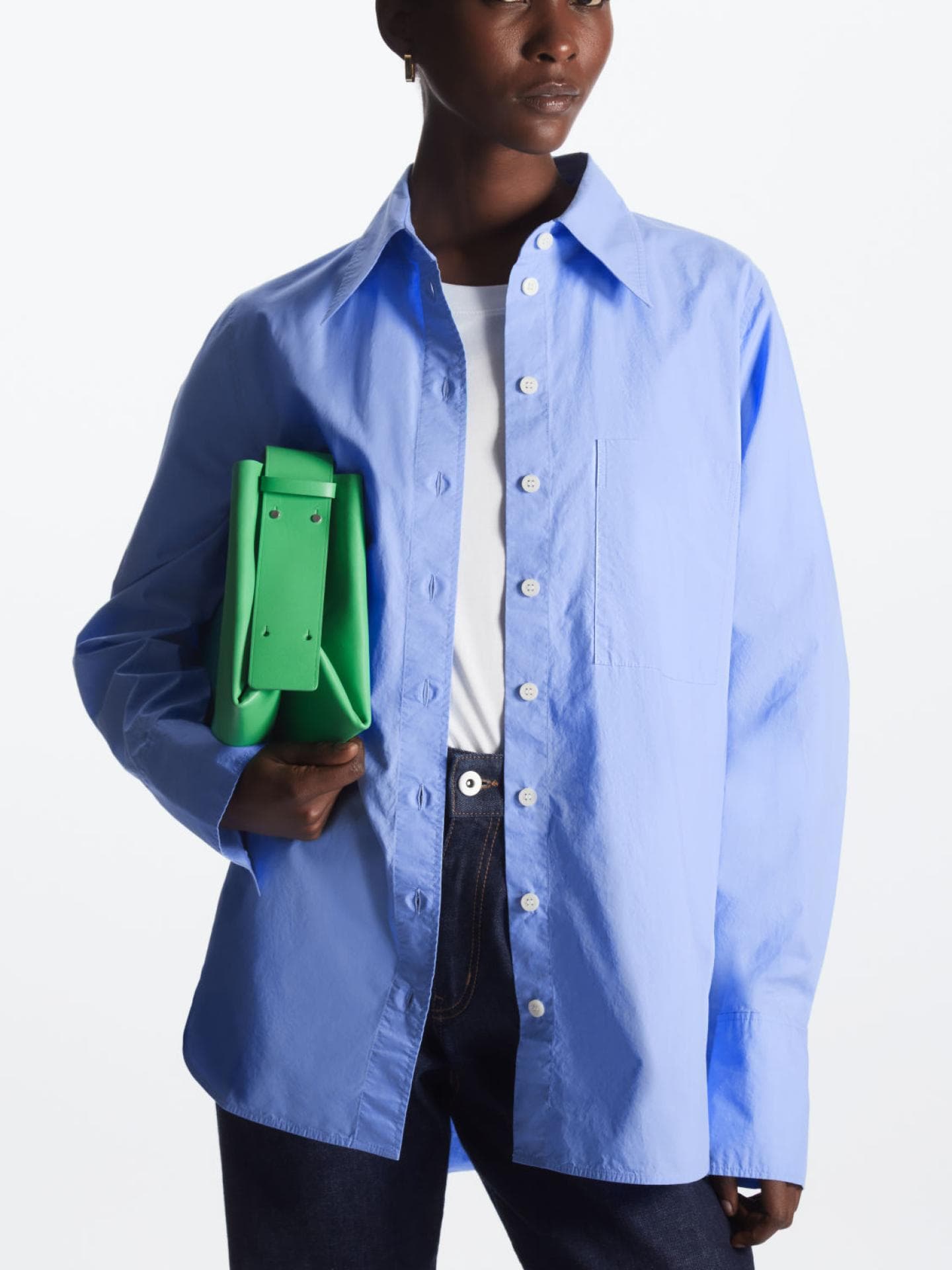 COS hellblau LANGÄRMLIGES OVERSIZED-HEMD