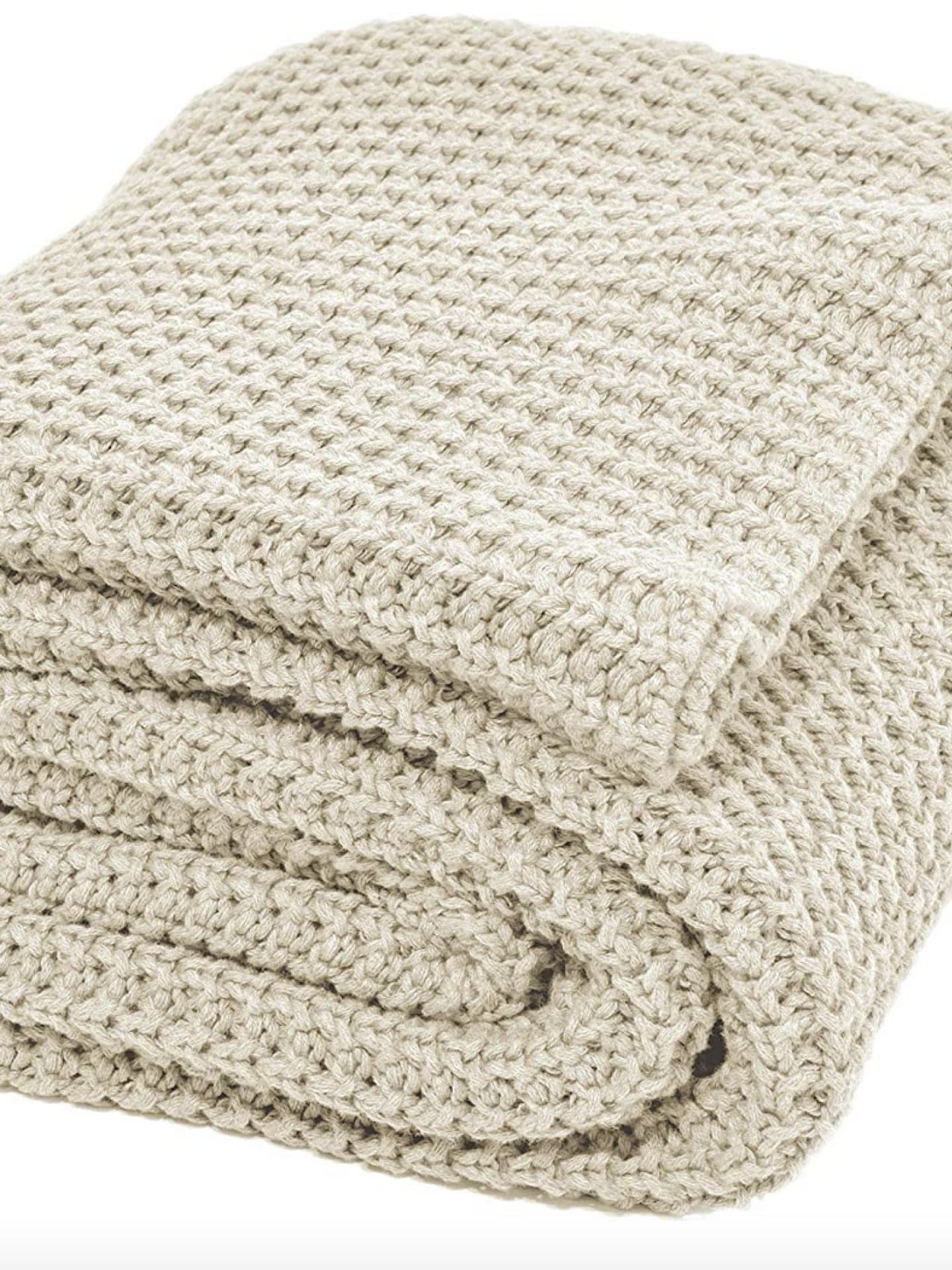 Nielsen Wohndecke Alen grob gestrickt Creme weiß