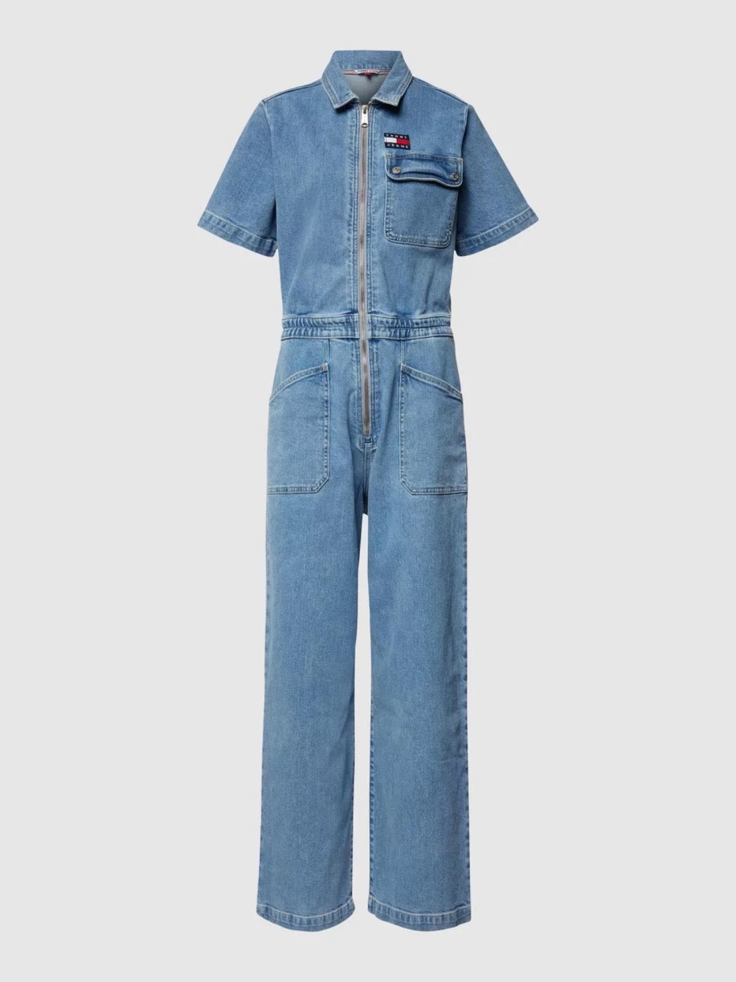 Tommy Jeans Jumpsuit mit Label-Patch - Jeans