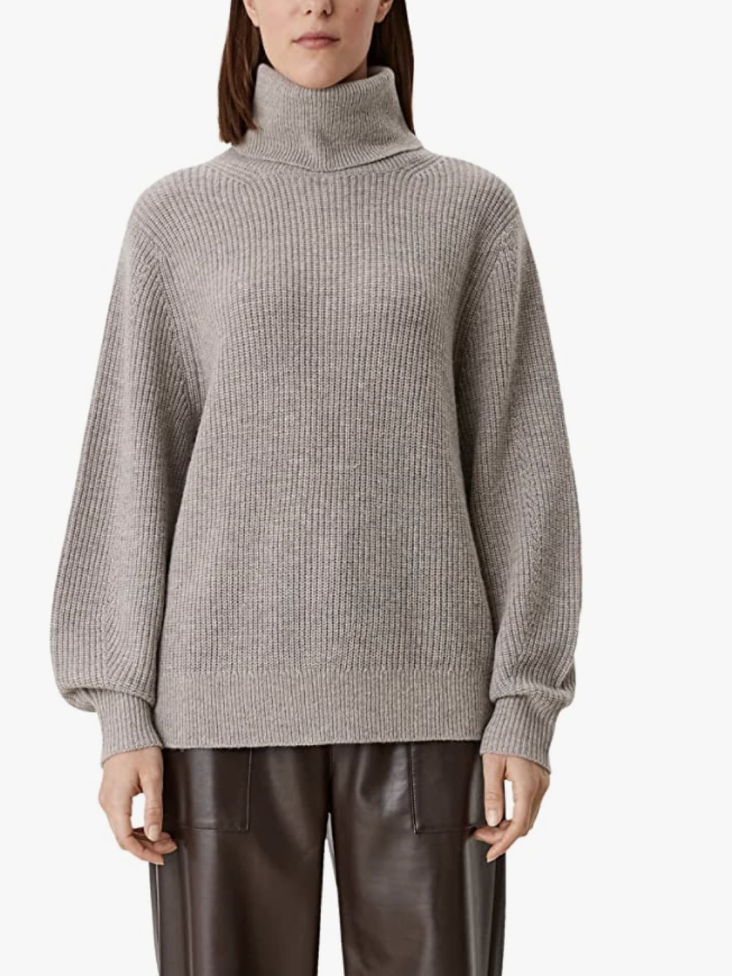 s.Oliver Damen Pullover beige Rollkragen